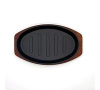 Crabop Poêle en Fonte Ovale 27,5cm pour Steak et pour gril Poêle en(S) | Fonte massive, rétention chaleur optimale, ovale ergonomique, pour idéal pour steaks juteux