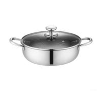 Crabop Poêle Friteuse Acier 35cm Compatible Induction Poêle Friteuse | Acier 410 épais, compatible induction pour gaz électrique, distribution chaleur uniforme, 35cm pour idéal famille