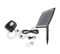 Crabop Pompe à oxygène solaire 3 W pour bassins - Aérateur flottant silencieux avec charge USB - 14 h d'autonomie - Kit de pompe à air pour décoration de jardin (noir 3 W 2600)