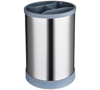 Crabop Porte-ustensiles rotatif en acier inoxydable, rotation à 360 °, organiseur de cuisine avec plusieurs compartiments pour le rangement de comptoir, design minimaliste moderne (gris)