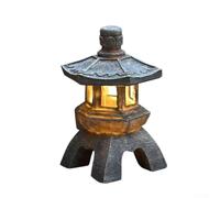 Crabop pour lanterne Pagode en Résine Grise, Éclairage Auto Paysager Étanche, Ornament pour zen pour Jardin Patio Balcon, 26x14x14cm(Dome)