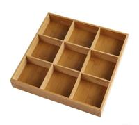 Crabop pour plateau en pour bois 2 Cases 22x11cm pour Collations pour(9 Grids)