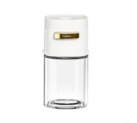 Crabop Salière à bouton poussoir 0,5 g avec mesure précise en verre (blanc) | Bouton poussoir précis de 0,5 g, contrôle la consommation de sel, aide à la cuisson saine, construction en verre et ABS