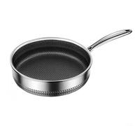 Crabop Sauteuse antiadhésive en acier inoxydable, 28 cm de profondeur avec motif en maille, compatible avec induction et utilisation au four (C)
