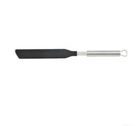 Crabop Spatule Coudée pour Poêle Antiadhésive Spatule Coudée pour Poêle | Acier inoxydable, anti-rayures, pour bord plat pour précis, 35cm de long, élégant