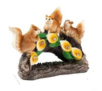 Crabop Statue Écureuil Résine Étanche Lumière LED pour déco