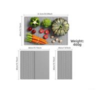Crabop Tapis d'Égouttement Cuisine pour Plans de Travail Protégés(gray) | Silicone résistant chaleur, pliable 3 volets, 71x50cm grand format, antidérapant, gris noir
