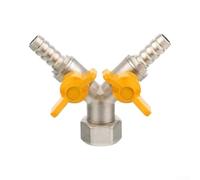 Crabop Vanne pour gaz 3 Voies en pour cuivre Y avec Double Interrupteur, Raccord Pagode 11mm et Filetage G1/2 pour Redistribution Sûre du pour gaz dans les Systèmes de Cuisson Extérieure et Chauffages