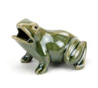 Cracheur de Fontaine, Fontaine à Eau en Forme de Grenouille en céramique, cracheur d'étang Compact pour Une Utilisation intérieure et extérieure-Vert, 4 Pouces