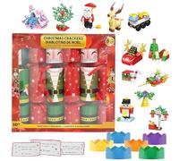 Crackers de Noël pour Enfant,Lot de 6 Crackers de Noël Remplis pour Décoration de la Table,Luxe Christmas Crackers avec 6 Jouets Nouveauté Cadeau Party Cap pour Garçon Fille Cadeaux de Noëls (Set 1)