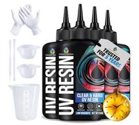 CRAFT RESIN 1000g Resine UV Transparente Kit - Type Dur, Faible Viscosité Colle et Anti-Jaunissement - Resine UV pour Bijoux, DIY, Moulage, Argile - Résine UV Durcissement Rapide sous Lumière UV Led
