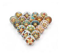 Craft Trade Multicolore Boutons D'armoire de Porte Antique Laiton Céramique Bouton de Porte Tiroir de commode Tire le Placard Boutons de Cuisine et de Meubles- Paquet de 20