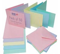 Craft UK 2350 Lot de 50 cartes et enveloppes Couleurs pastel 12,7 x 12,7 cm