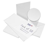 Craft UK 2382 Lot de 50 cartes et enveloppes Blanc martelé 12,7 x 12,7 cm 5x5