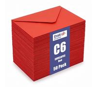Craft UK 2417 C6 Lot de 50 enveloppes Rouge cerise 100 g/m² 114 x 162 cm