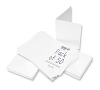 Craft UK 273 50 Cartes et enveloppes Blanches C6, Carte, 30/40 mm