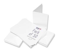 Craft UK - 50 cartes et enveloppes 10x10 cm, blanc, 35/50 mm