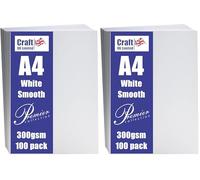 Craft UK W119 A4 White Smooth Card 300gsm - 100 Feuilles 29,6 x 21 x 0,1 cm (Lot de 2)