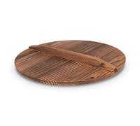 Craft Wok Couvercle pour woks 35-36 cm traditionnel en bois plat asiatique / 732W323-14in