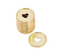 Craftelier - Anneaux en M en Métal avec Cœur Découpé pour Reliure des Agendas, Plannings, Carnets ou Albums de Scrapbooking et Artisanat | Lot de 9 Pièces de 35 mm Diamètre - Couleur Or