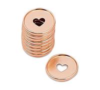 Craftelier - Anneaux en M en Métal avec Cœur Découpé pour Reliure des Agendas, Plannings, Carnets ou Albums de Scrapbooking et Artisanat | Lot de 9 Pièces de 35 mm Diamètre - Couleur Or Rose