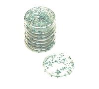 Craftelier - Anneaux en M en Pastique à Paillettes avec Cœur Découpé pour la Reliure des Agendas, Carnets ou Albums de Scrapbooking | Lot 9 Pièces de 35 mm Diamètre - Couleur Turquoise avec Pailletté