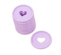 Craftelier - Anneaux en M en Pastique avec Cœur Découpé pour la Reliure des Agendas, Carnets ou Albums de Scrapbooking | Lot de 9 Pièces de 35 mm Diamètre - Couleur Violet