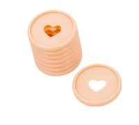 Craftelier - Anneaux en M en Pastique avec Cœur Découpé pour la Reliure des Agendas, Carnets ou Albums de Scrapbooking | Lot de 9 Pièces de 35 mm Diamètre - Couleur Bébé Rose
