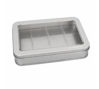 Craftelier - Boîte de Rangement pour 12 Mini Encres 1" x 1" (2,54 x 2,54 cm), Organisateur Portable avec Couvercle Transparent et Base Plastique Amovible
