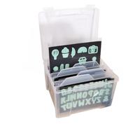 Craftelier - Boîte de rangement pour matrices et sceaux | Comprend : 6 intercalaires, 7 enveloppes et 7 feuilles magnétiques | Transparent | Dimensions : 26,7 x 22,9 x 19,1 cm
