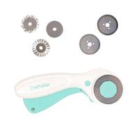 Craftelier - Cutter rotatif et pièces de rechange de lames de coupe lisses et de forme | Idéal pour projets de bricolage et scrapbooking | Fonction de verrouillage par bouton | Diamètre des lames 45