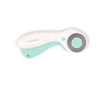 Craftelier - Cutter rotatif pour scrapbooking et loisirs créatifs | Bouton de verrouillage & déverrouillage | Diamètre de la lame 45mm - Couleur turquoise et blanc