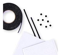 Craftelier - Kit d'adhésifs en mousse | Comprend 1600 carrés, 160 bandes et 18mm x 2m de ruban en mousse - Adhésifs double face | Différentes épaisseurs et tailles | Couleur noire