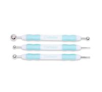 Craftelier - Lot de 3 burins de différentes tailles et double pointe ronde | Idéal pour ajouter du relief à des projets de bricolage | Épaisseur : 2 et 6 mm, 3 et 8 mm, 8 et 12 mm - Couleur blanc et