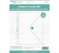 Craftelier - Lot de 5 Enveloppes en Plastique Transparent avec Fermeture Celcro Compatibles avec le Stamp & Die Organiser | Taille Approx. 6" x 8" (15.24 x 20.32 cm)