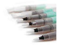 Craftelier - Lot de 6 pinceaux (3 à Pointe Fine et 3 à Pointe Large) avec réservoir d'eau ou Waterbrush pour aquarelles, Calligraphie, Lettrage et Autres travaux manuels