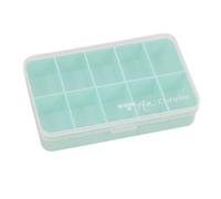 Craftelier - Mini boîte de rangement avec 10 compartiments pour matériaux de scrapbooking | Couleur transparente et bleu turquoise - Dimensions 14,6 x 9,1 x 3,2 cm (5,75 x 3,6 po x 1,25").