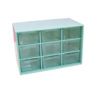 Craftelier - Organiseur avec 9 tiroirs pour organiser le matériel de scrapbooking et de bricolage : Turquoise et transparent - Organiseur de 18 x 9,8 x 11,8 cm et tiroirs de 5 x 3 x 8 x 8 cm