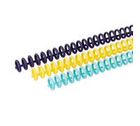Craftelier - Spirales à reliure à clic étape 3:1 Pack de 6 - Tons Summer - 12 mm (0,47") de diamètre - Réutilisables et découpables - Jusqu'à 85 feuilles - Pour tailles A4 à A8