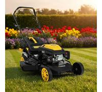 Craftfull Tondeuse à Gazon Thermique CR-196-30 | 4 KW 5,4 CV | Moteur OHV 190 cm³ | Autotractée avec Transmission à Faible Friction (4 KW 5,4 CV Jaune)