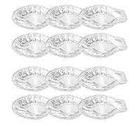 CRAFTHROU 100pièces Mini Poêles à Huîtres Aluminium Jetables Pans Coquilles pour Cuisson Rapide et Répartition Thermique Assiettes de Service à Huîtres pour Barbecue et Fruits de Mer