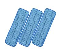CRAFTHROU 3 Pièces Recharge de Vadrouille Réutilisable en Microfibre Bleue, Lingette de Nettoyage Remplaçable pour Balai Serpillère, pour Sols Secs ou Humides