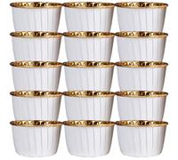 CRAFTHROU 50 Caissettes à Cupcakes en Papier Or Antiadhésives et Jetables Résistantes à Haute Température Lot de 50 Pièces pour Desserts et Restauration Mobile