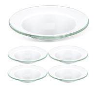 CRAFTHROU 5pièces Lot de Coupelles Verre pour Chauffe-Cire et Lampe Aromathérapie Plateau Remplaçant Antidérapant pour Fondants et Huiles Essentielles