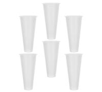 CRAFTHROU 6 Pièces Vase de Cimetière Conique Blanc en Plastique pour Tombes | Large Ouverture, Base Étroite et Fond Plat, pour Fleurs Commémoratives Extérieures et Décorations Funéraires