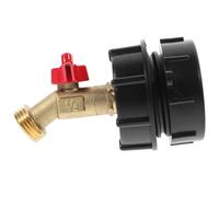 CRAFTHROU Adaptateur IBC et Robinet de Jardin 1/2 Pouce pour Réservoir | Abs, Cuivre et Caoutchouc, Noir, pour Cuve 275-330 Gallons, Raccord 60mm et 20mm