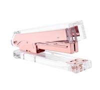 CRAFTHROU Agrafeuse de Bureau Élégante et Moderne en Acrylique Or Rose Pieds Antidérapants , Design Classique Solide pour Accessoires Bureau et École