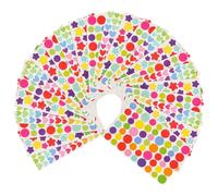CRAFTHROU Autocollants de Couleur de Cœur, Étoile et Rond, 60 Feuilles de Pastilles Autocollantes en Papier Auto-adhésif pour Décoration et Rangement Pratique
