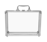 CRAFTHROU Boîte à Bijoux Transparente Grand Format Alliage Aluminium avec Serrure Sécurisée Organiseur Maquillage Multifonction Mallette de Rangement Bijoux pour Colliers Bracelets