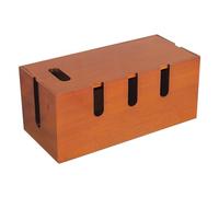 CRAFTHROU Boîte de Rangement en Bois Massif pour Câbles, Organisateur de Cordons D’Alimentation Grand Format, Cache-câble Vintage pour Bureau et Maison, Gestion Sécurisée des Fils
